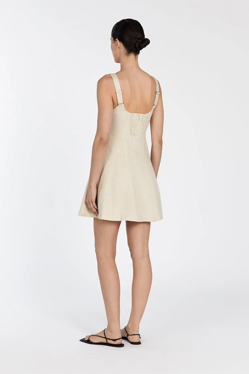 HARRIET SAND LINEN MINI DRESS