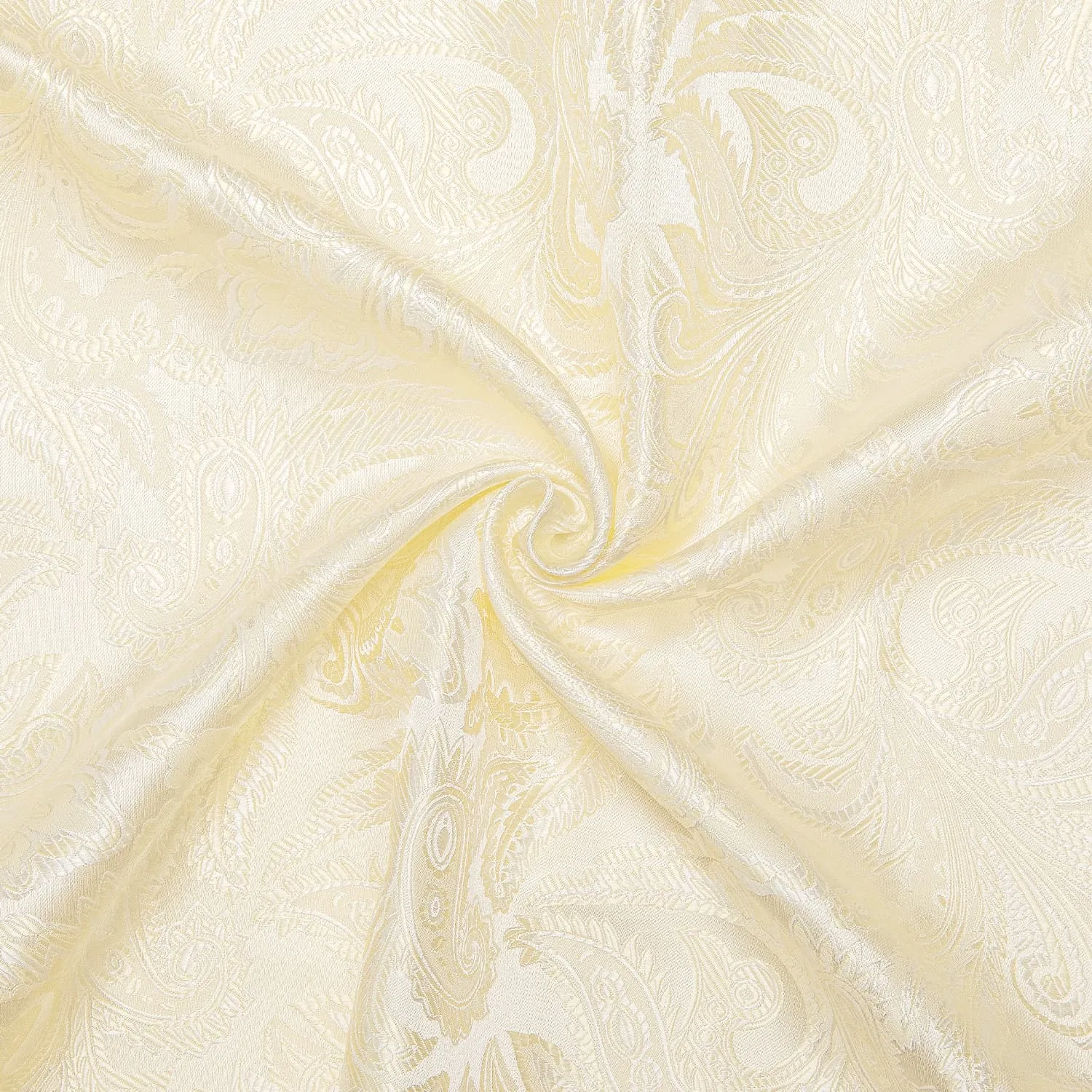 Hi-Tie Paisley Shirt Ivory Yellow Jacquard Mens Button Down Shirt