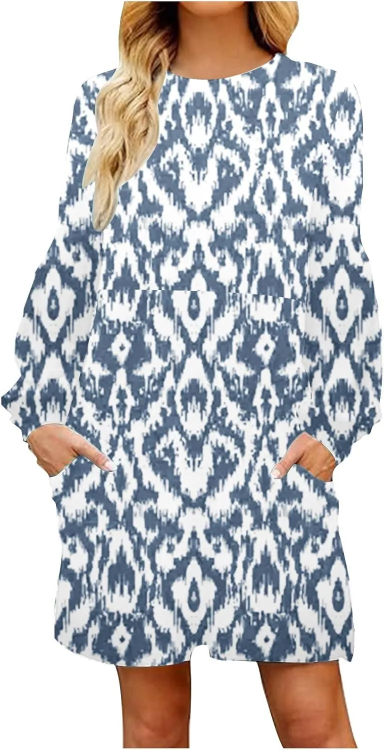 hlysgo Sweatshirt Dresses for Women 2024 Fall Casual Fleece Mini Dress Trendy Long Sleeve Striped Tunic Dress with Pockets