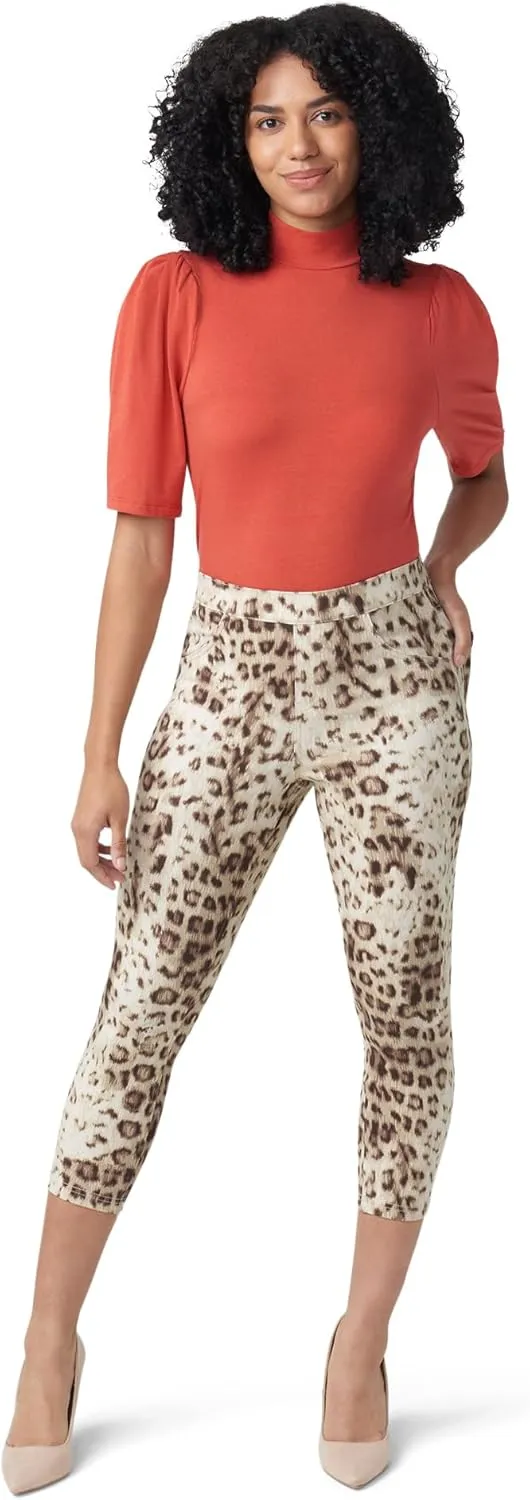 HUE Women's Ultra Soft High Waist Denim Capri Leggings