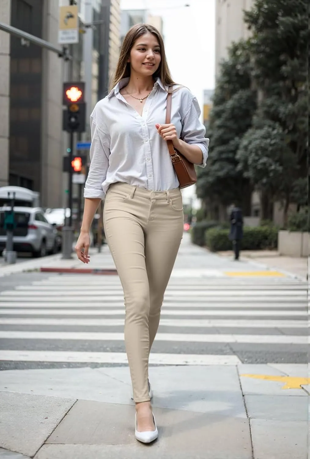 Hybrid & Company Womens Hyper Ultra Stretch Comfy Skinny Leg Work Casual Pants