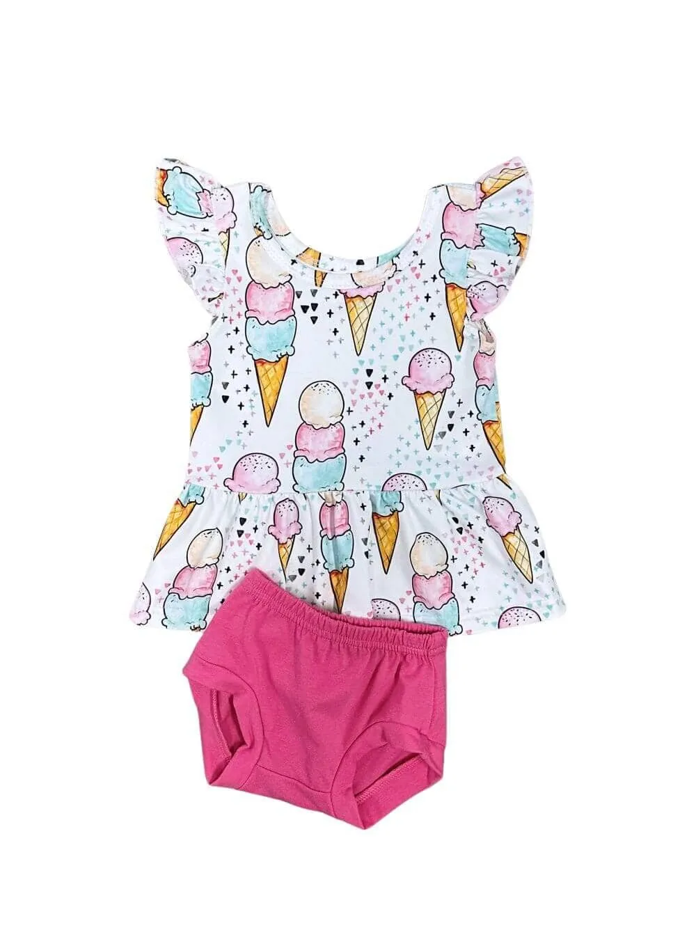 Ice Cream Summer 2 Piece Baby Bummies Set