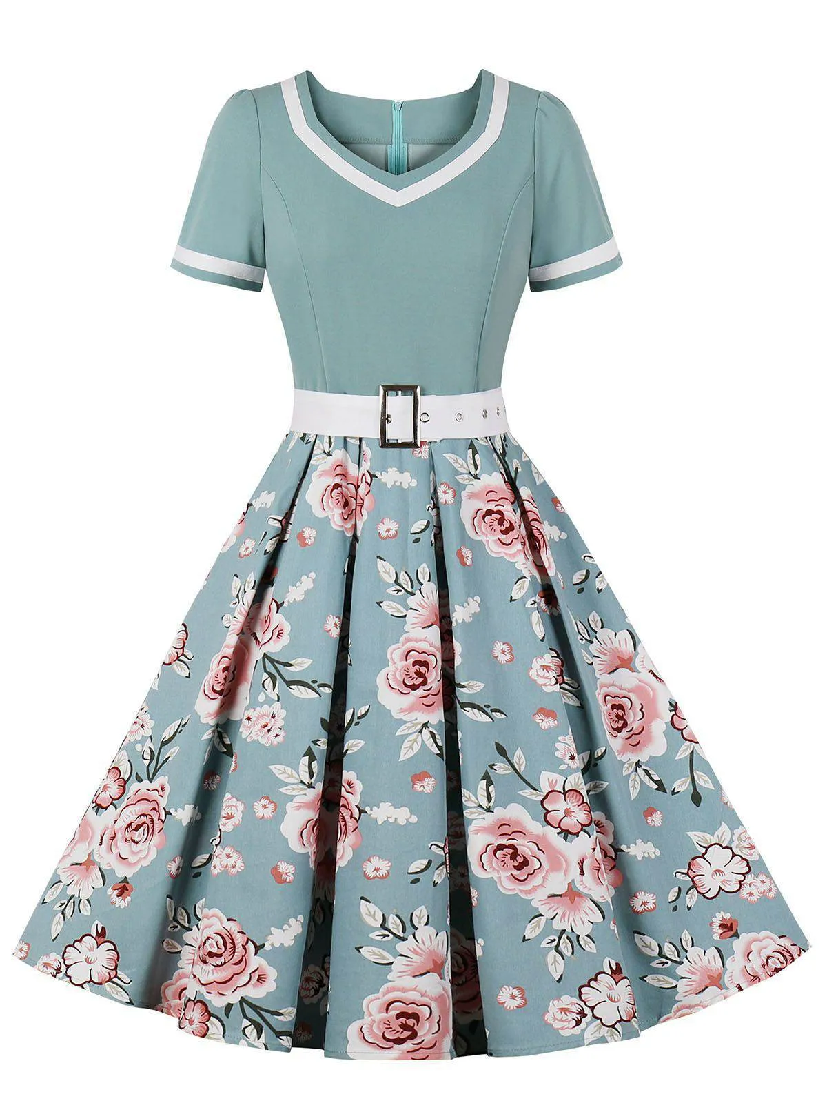 ILSE | FLORAL BELTED SWING DRESS