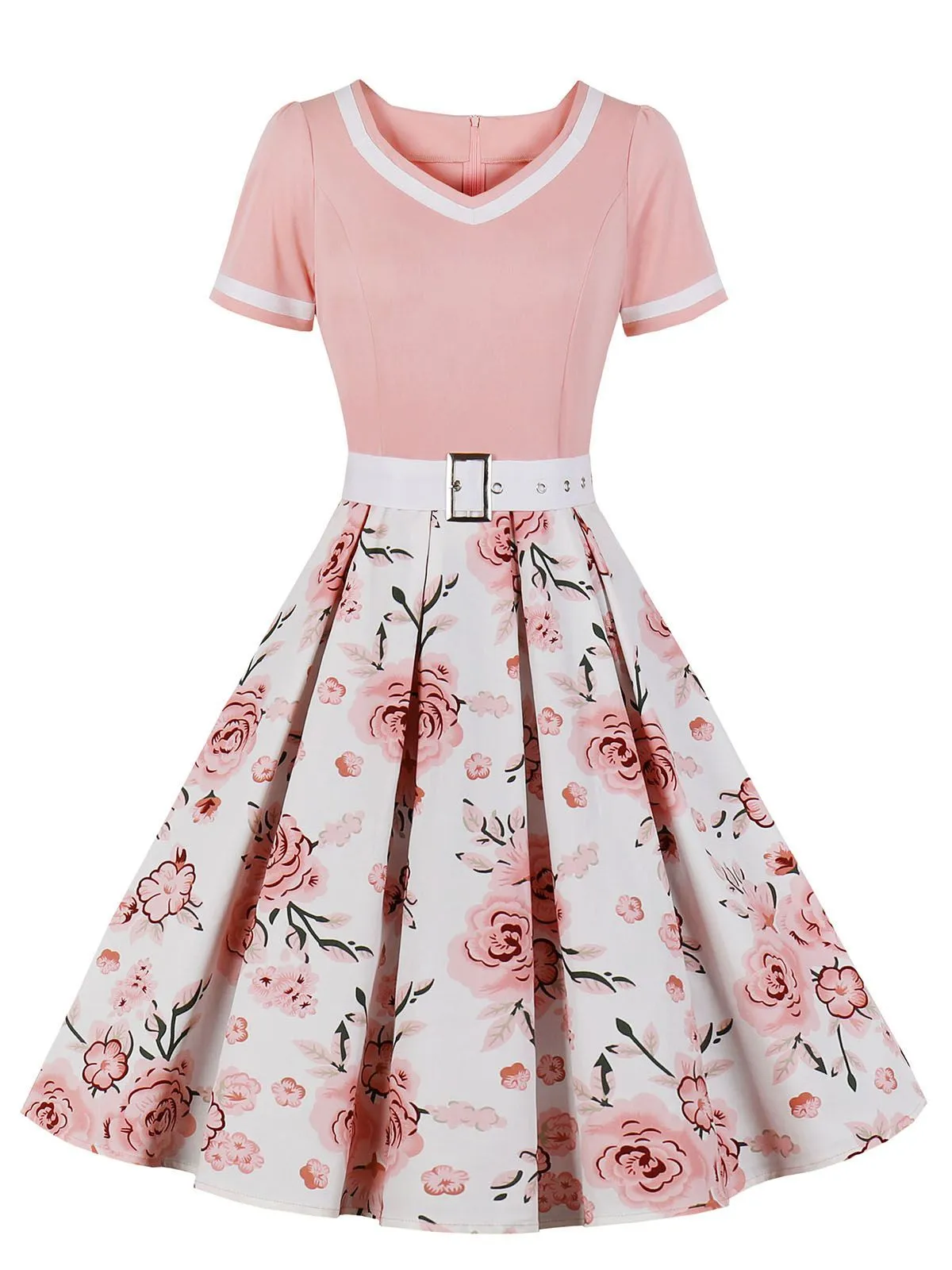 ILSE | FLORAL BELTED SWING DRESS