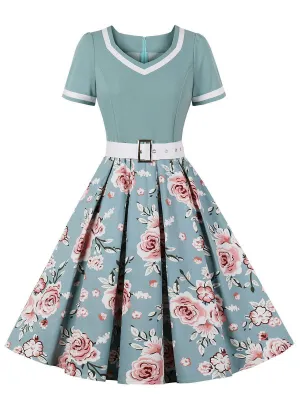 ILSE | FLORAL BELTED SWING DRESS