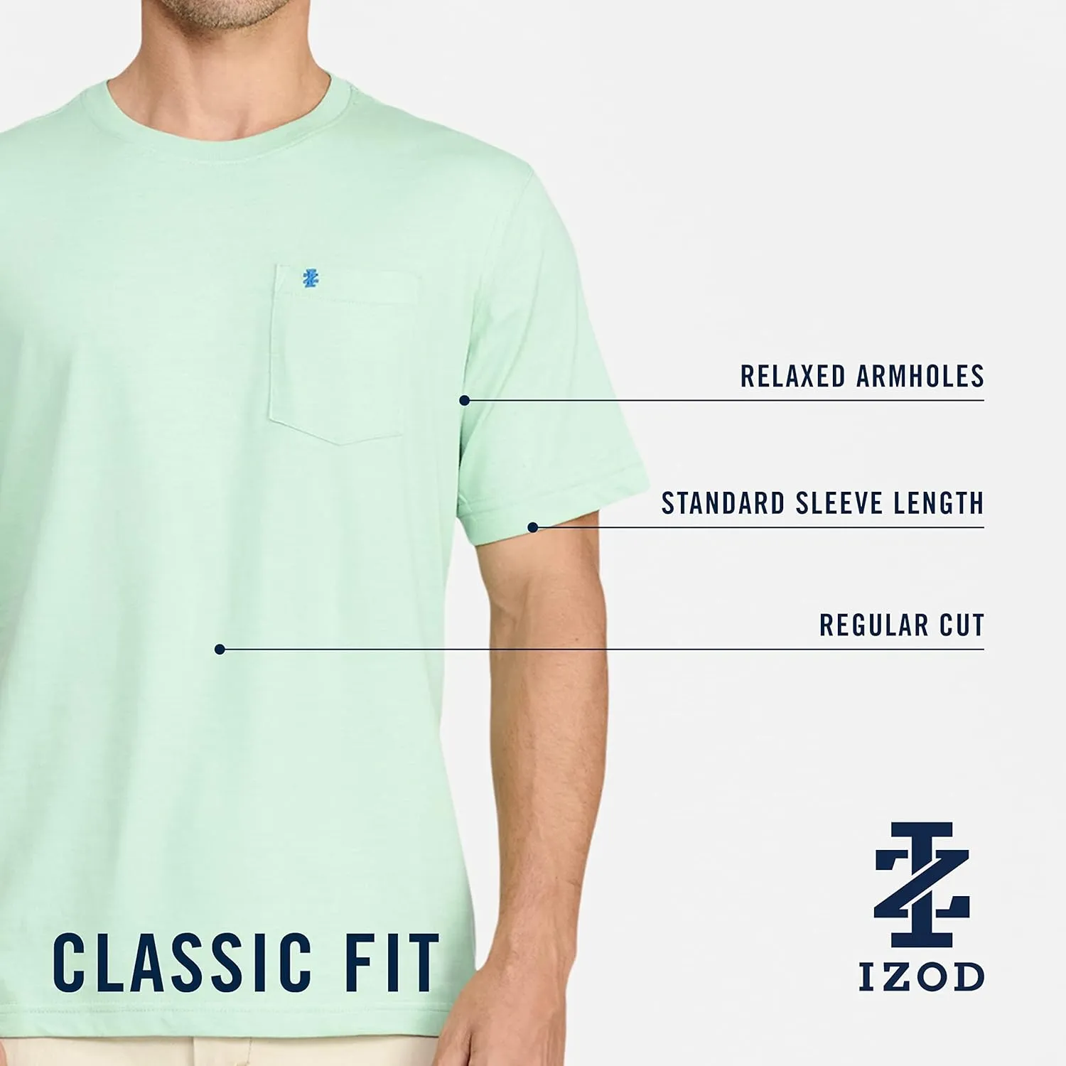 IZOD Men's Saltwater Soft Wash Pocket Crew T-Shirt