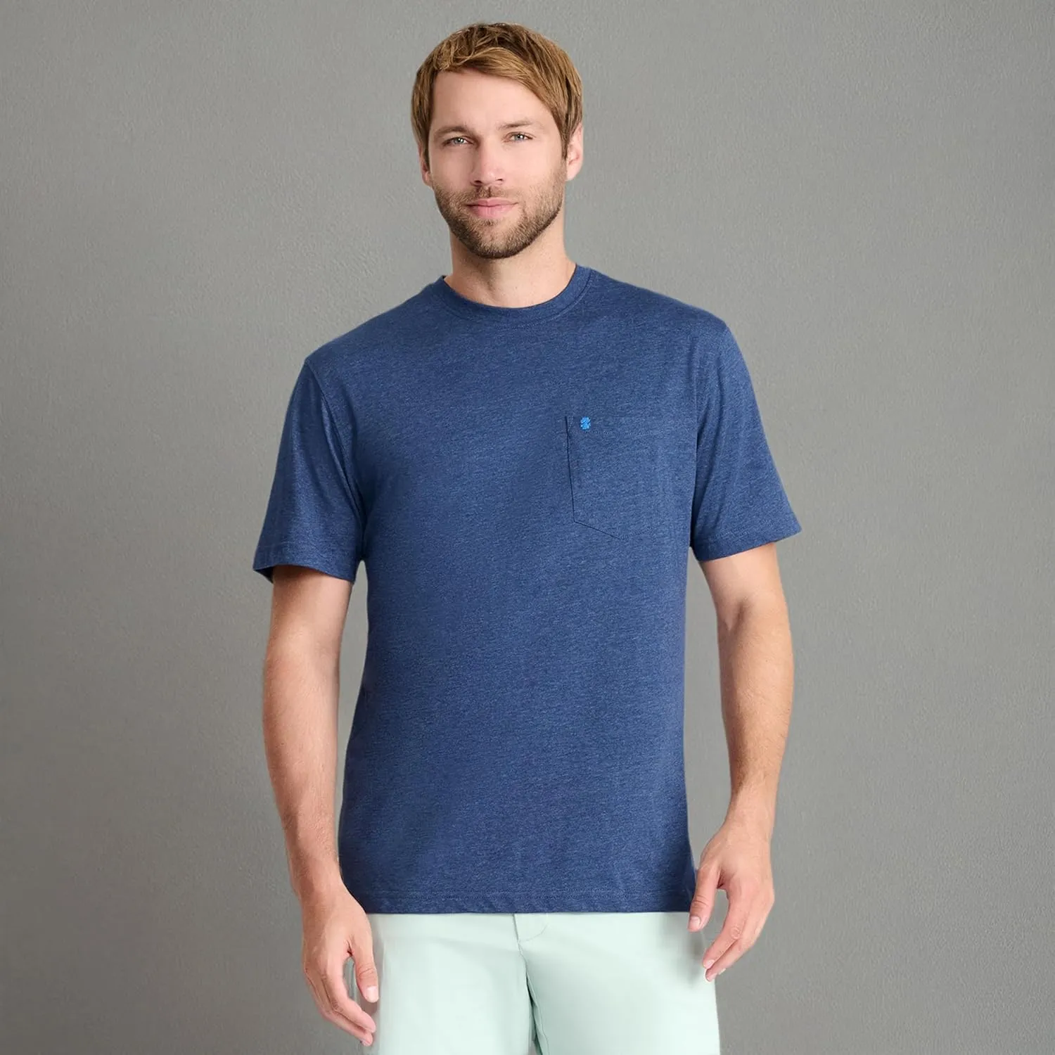 IZOD Men's Saltwater Soft Wash Pocket Crew T-Shirt