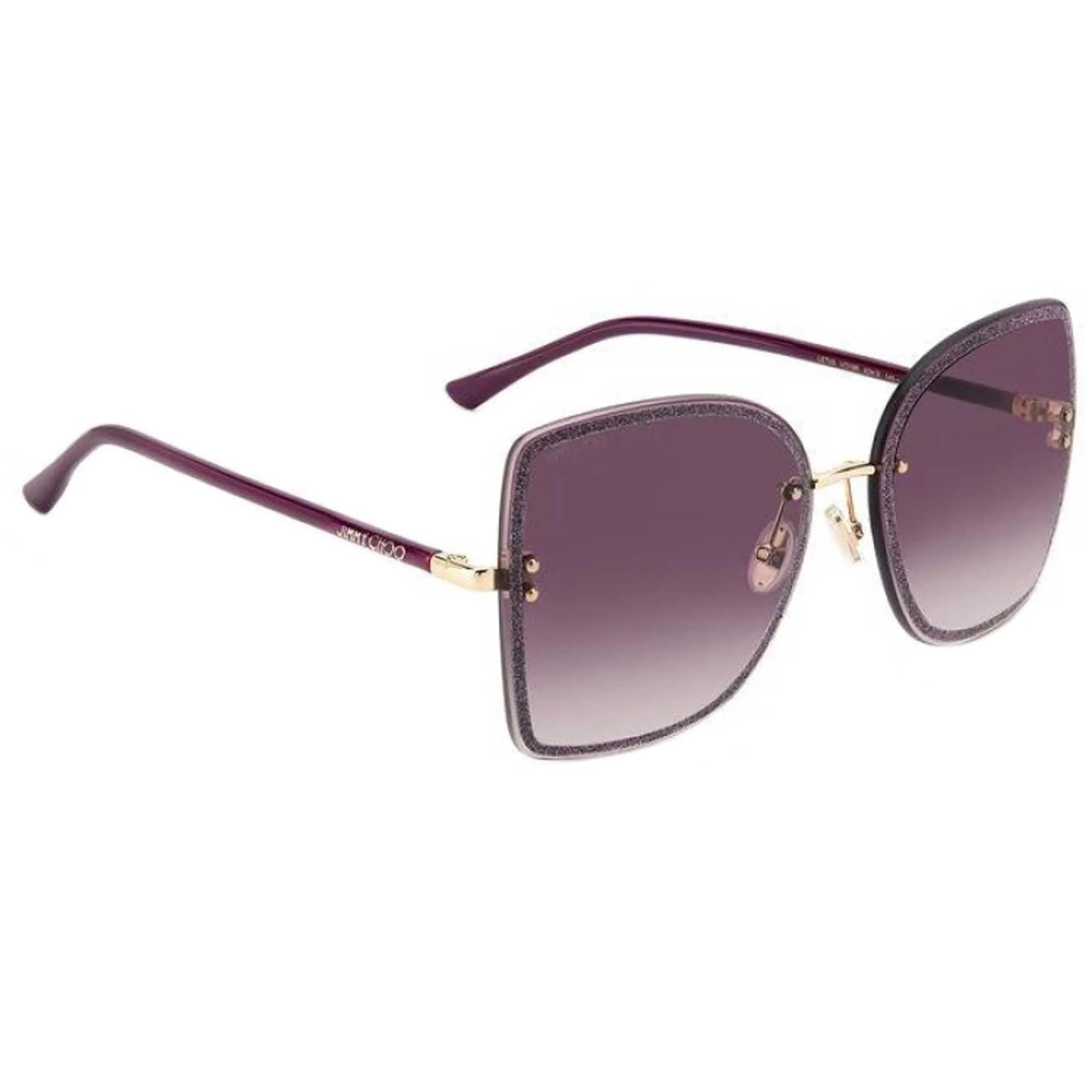 Jimmy Choo Women's Sunglasses - Pink Gradient Lenses Gold Plum Frame | LETI/S 0VO1