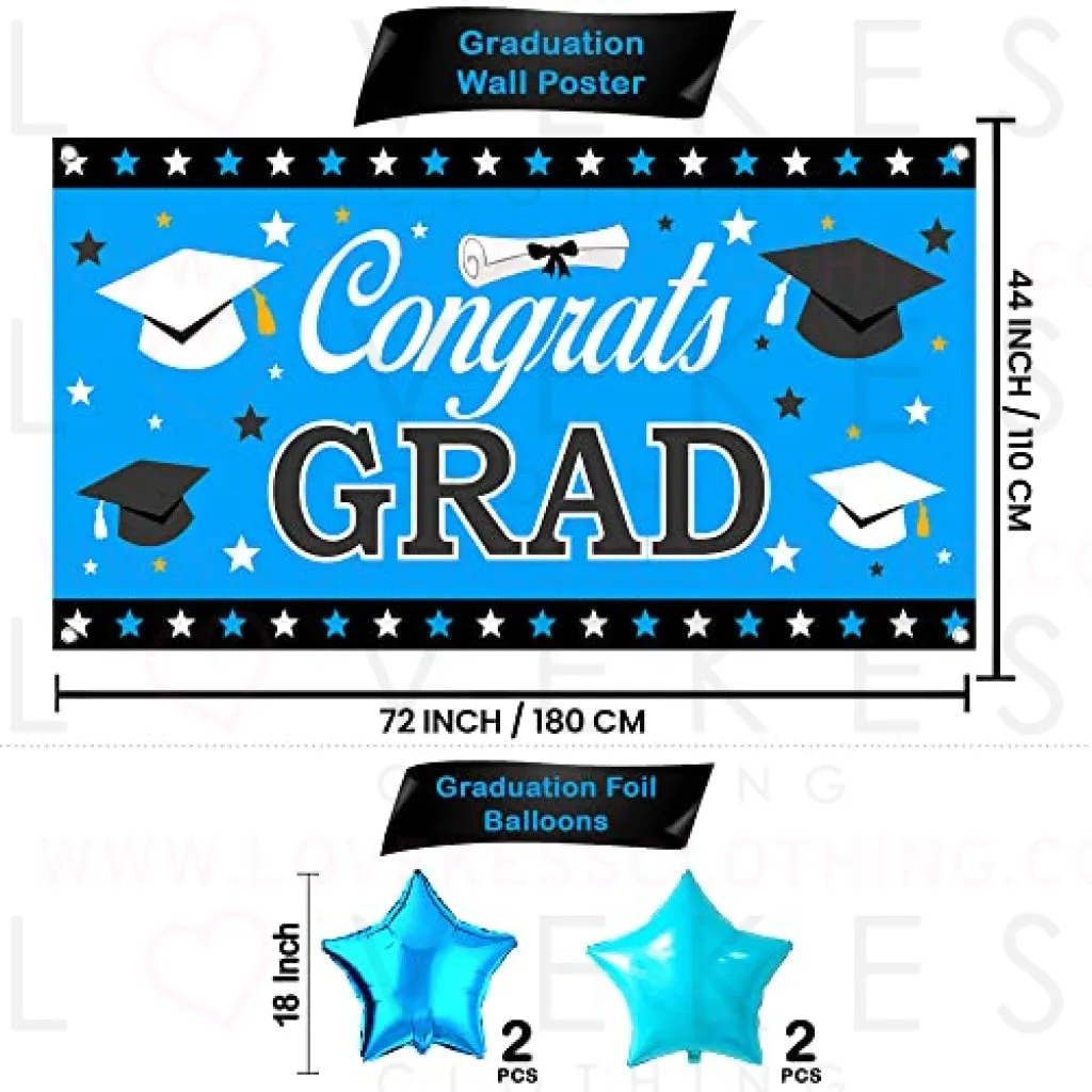 KatchOn, Graduation Decorations Class of 2023 Blue - Huge Pack of 40 | Blue 2023 Balloons | Large Congrats Grad Graduation Banner Blue with Confetti Balloons for Sky Blue Graduation Decorations 2023