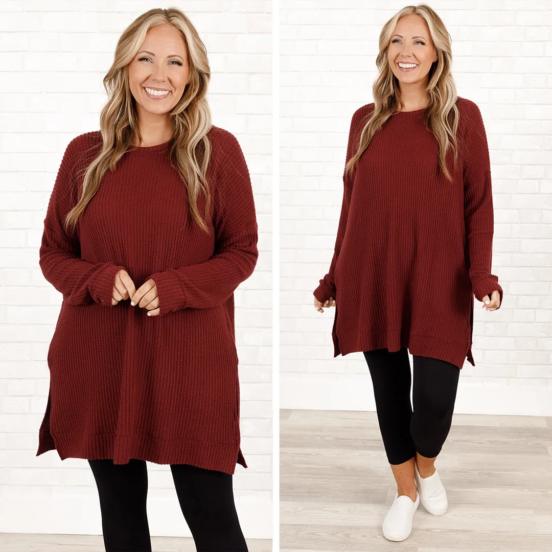 Keeping It Cute Tunic, Dark Burgundy