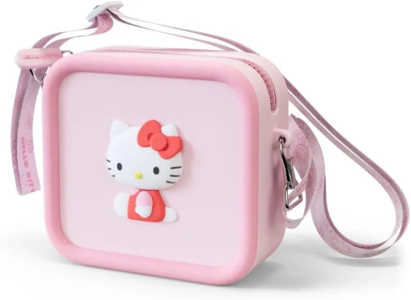 Kidamento Hello Kitty Soft Silicone Camera Case Durable and Adorably Stylish Bag - Adjustable Soft Strap With Buckle - Promotes Comfort and Independence