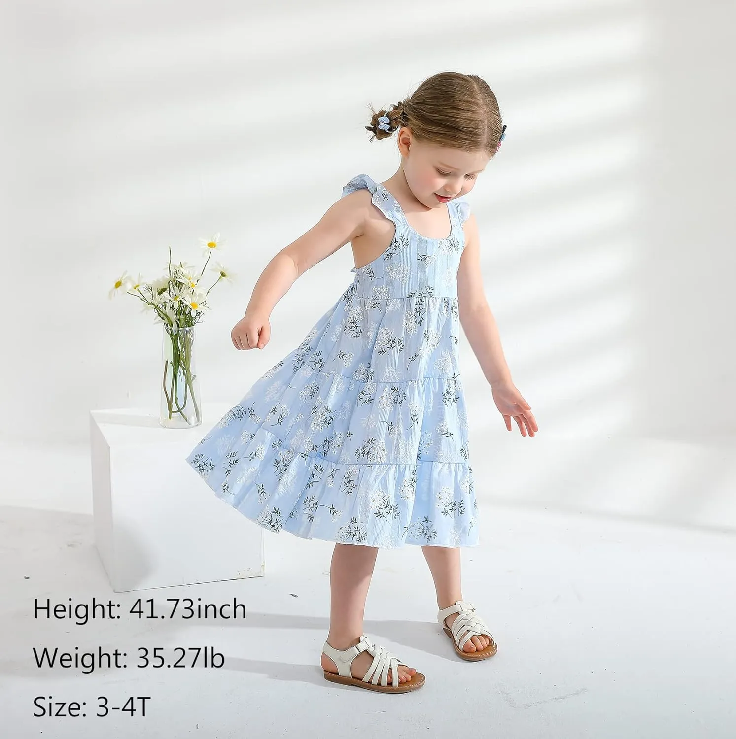 Kids Toddler Baby Girls Rainbow Dress Princess Sleeveless Beach Butterfly Sundress