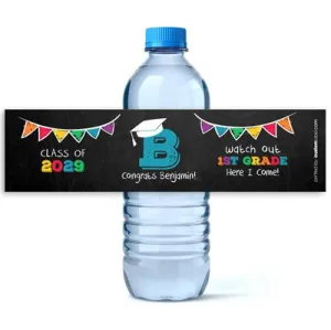 Kindergarten Graduation Water Bottle Labels