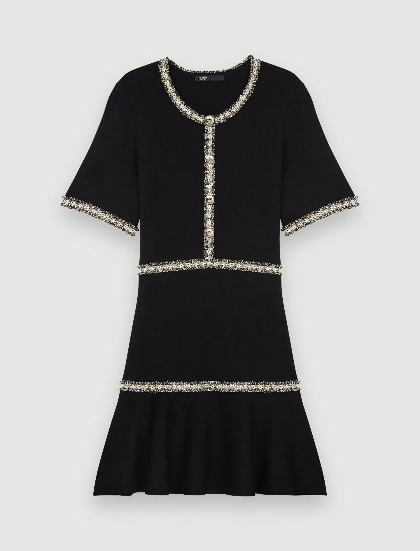 KNIT DRESS WITH CONTRASTING TRIM