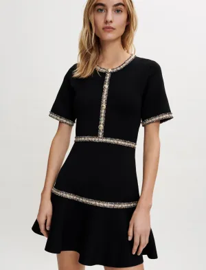 KNIT DRESS WITH CONTRASTING TRIM