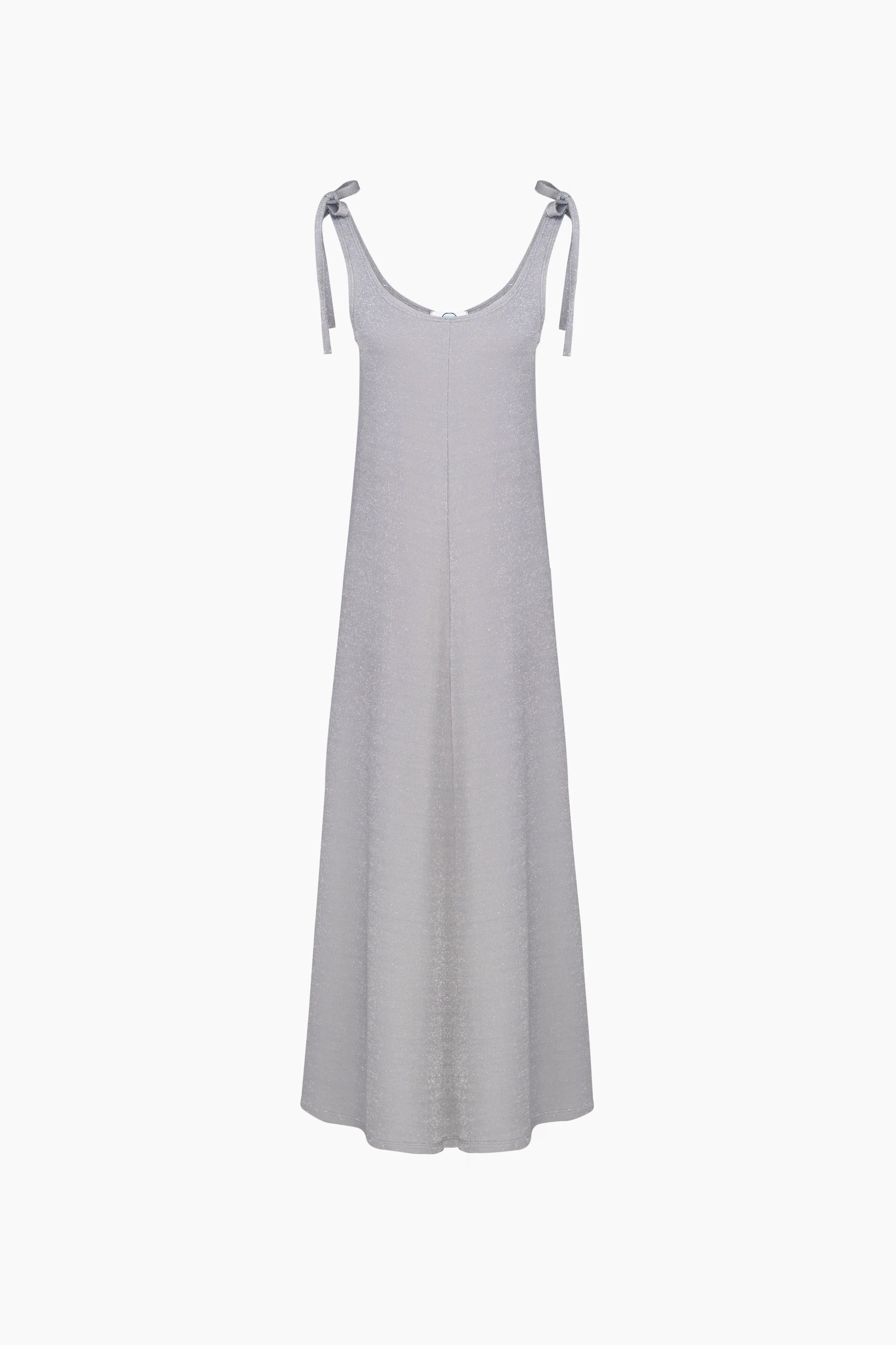 Kylie Lurex Slip Dress in Silver