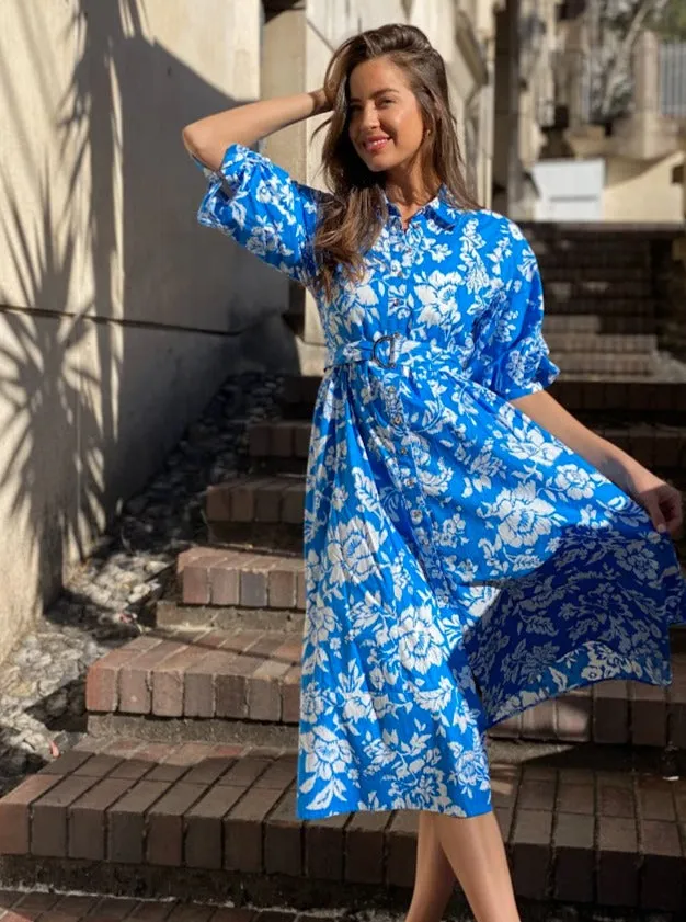 LA1191-1SS  Floral Midi Dress