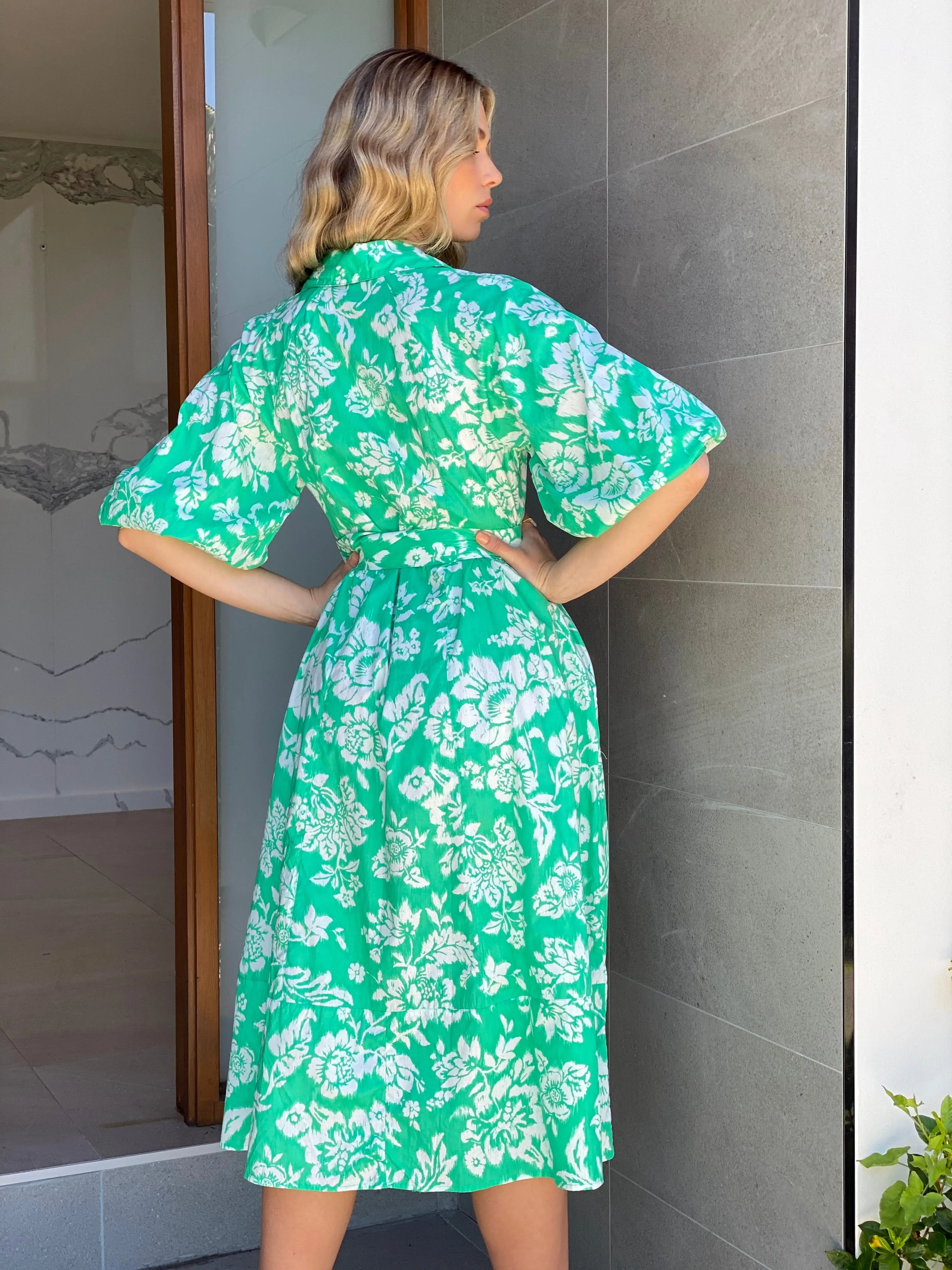 LA1191-1SS  Floral Midi Dress