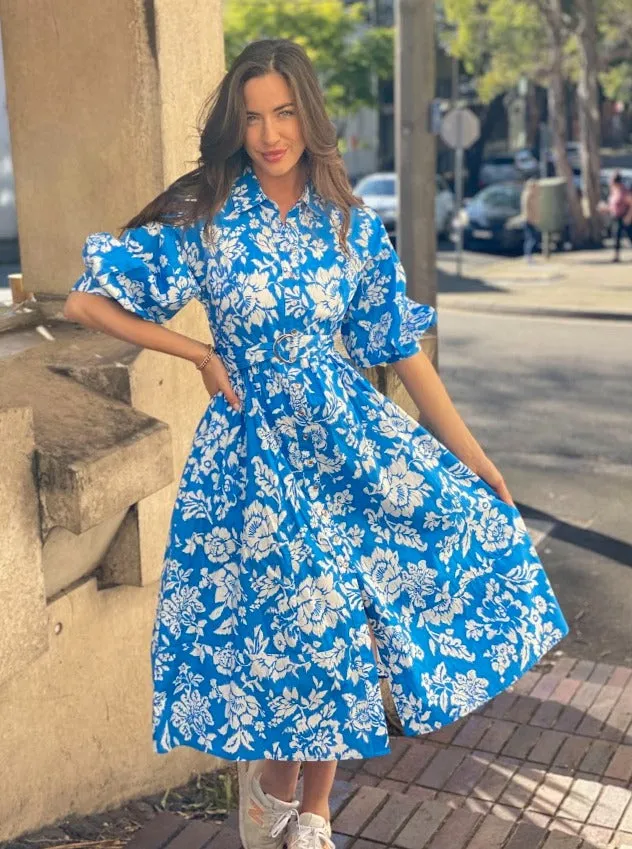 LA1191-1SS  Floral Midi Dress
