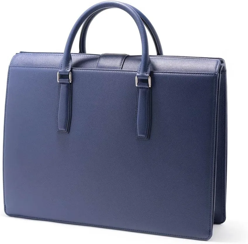 Leather Briefcase Accordion Gusset A4 Waprolux II, Made In Japan, No.670503
