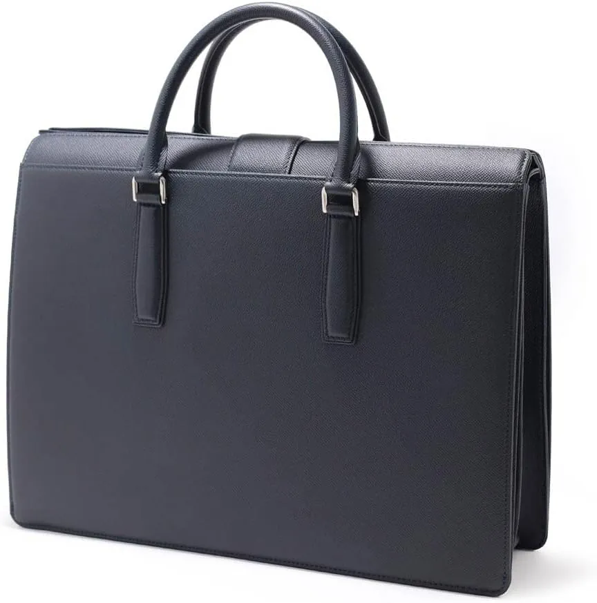 Leather Briefcase Accordion Gusset A4 Waprolux II, Made In Japan, No.670503