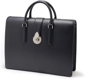 Leather Briefcase Accordion Gusset A4 Waprolux II, Made In Japan, No.670503
