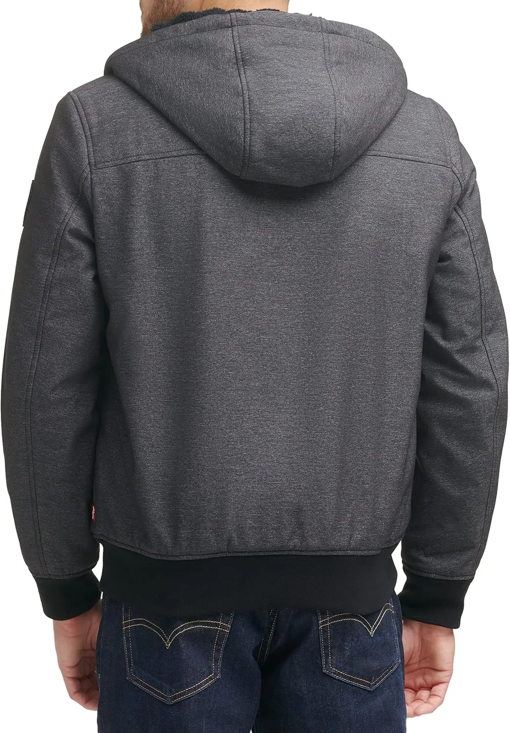 Levi's Men's Soft Shell Sherpa Lined Hooded Bomber Jacket