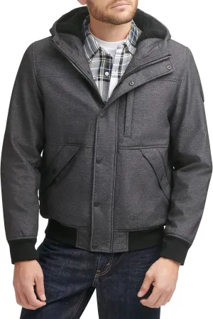 Levi's Men's Soft Shell Sherpa Lined Hooded Bomber Jacket