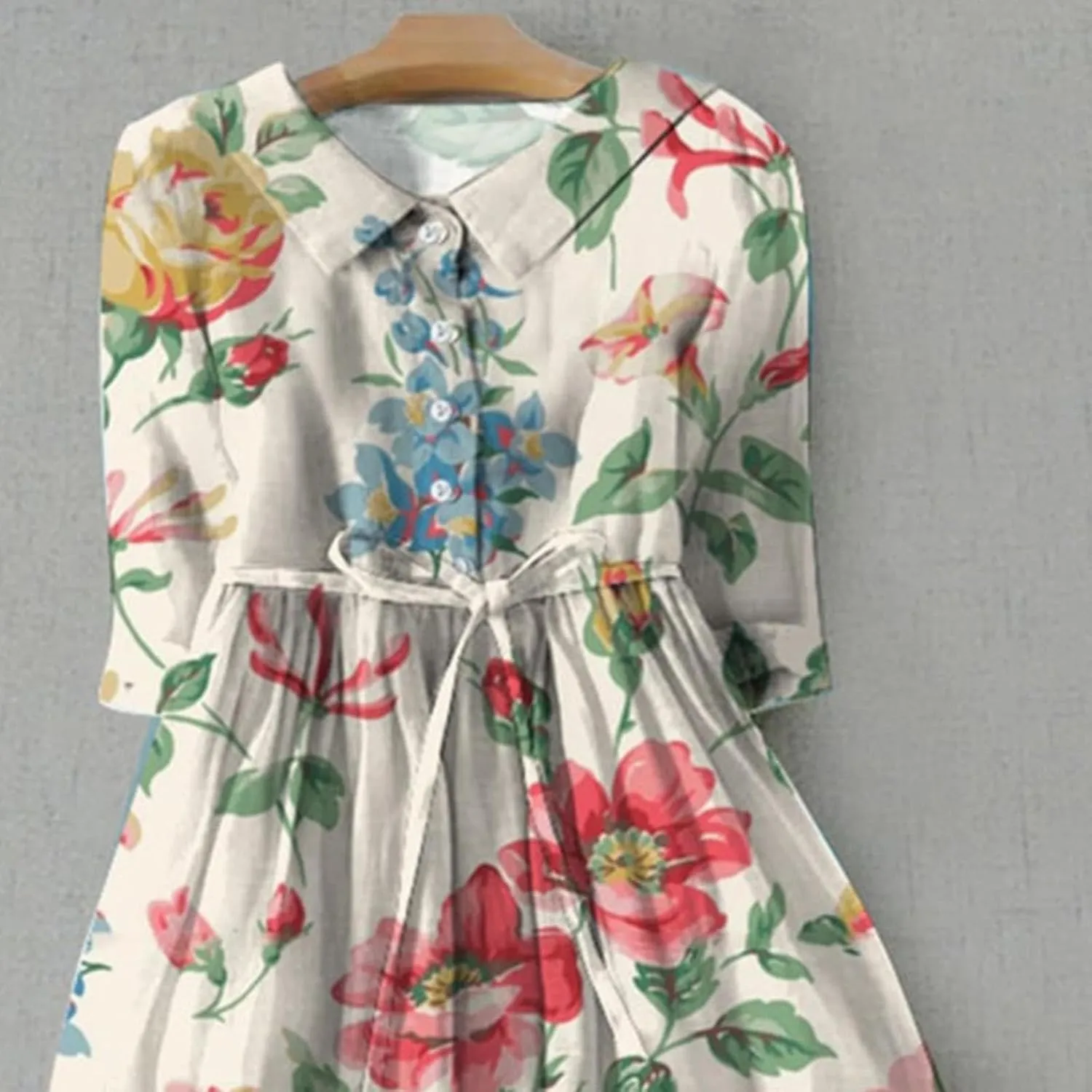 Linen Dresses Women 2025 Plus Size Floral Maxi Dress Short Sleeve Button Down t-Shirt Dress Swing Beach Sundresses