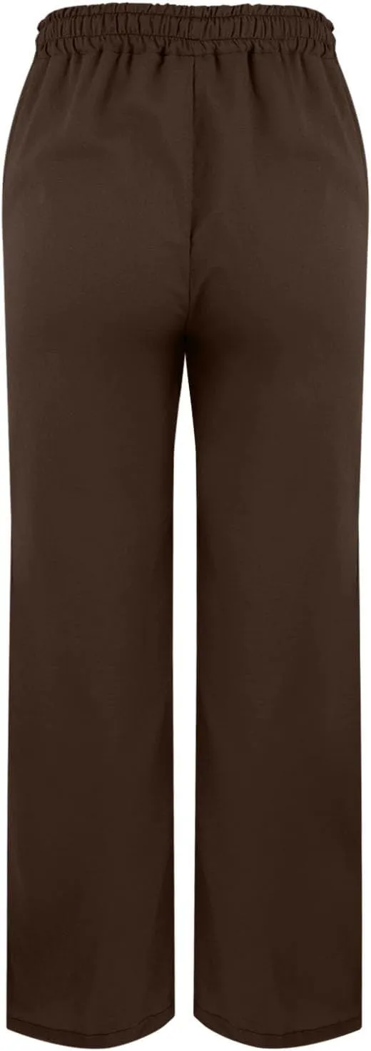 Linen Pants for Women 2025 Summer High Waist Elastic Straight Leg Lounge Pant Casual Loose Lightweight Beach Trousers
