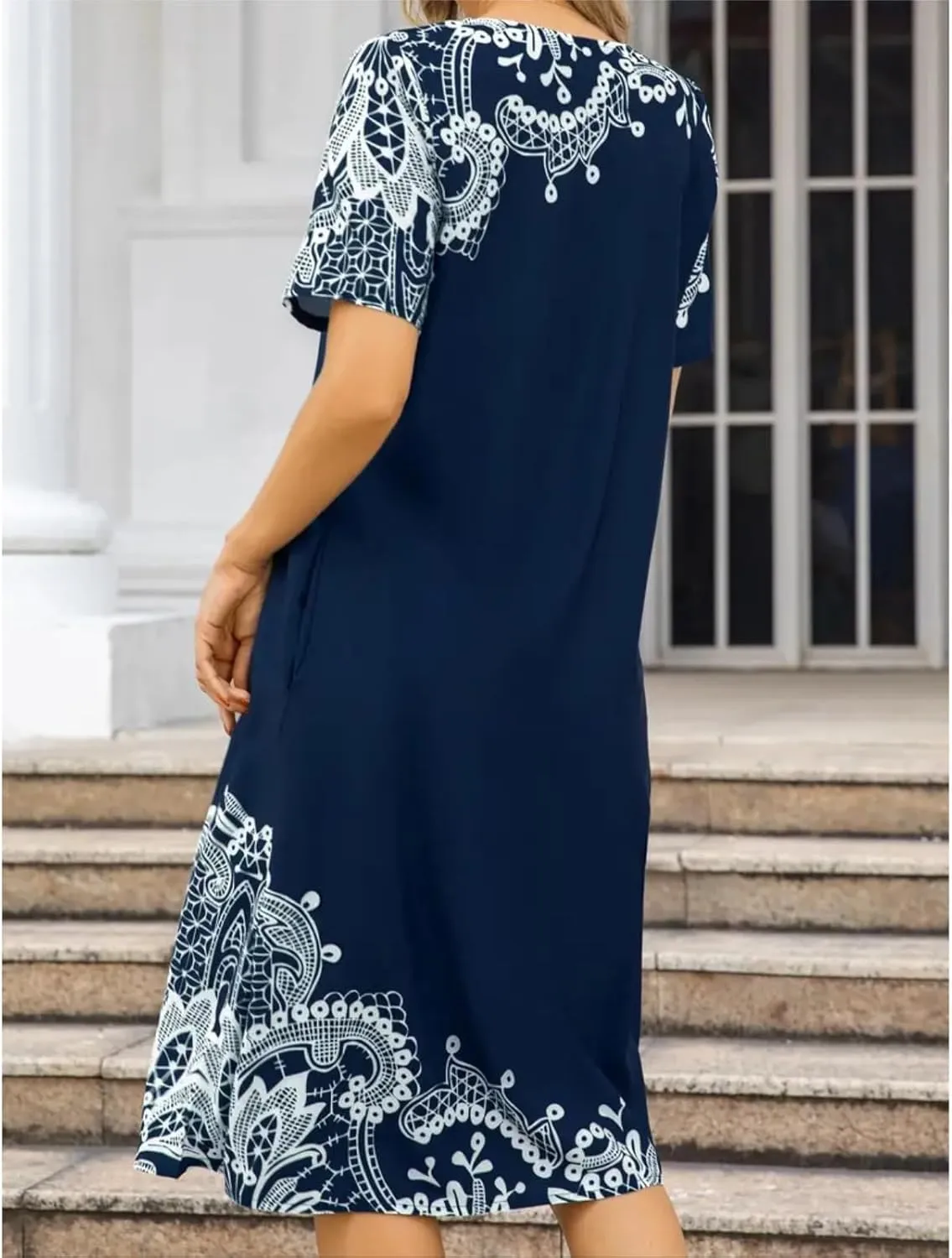 LOAIHA Womens Cotton Heart Tiered High Waist Long Dress Long Sleeve Asymmetric Ruffle Layered Hem Maxi Dress with Pockets