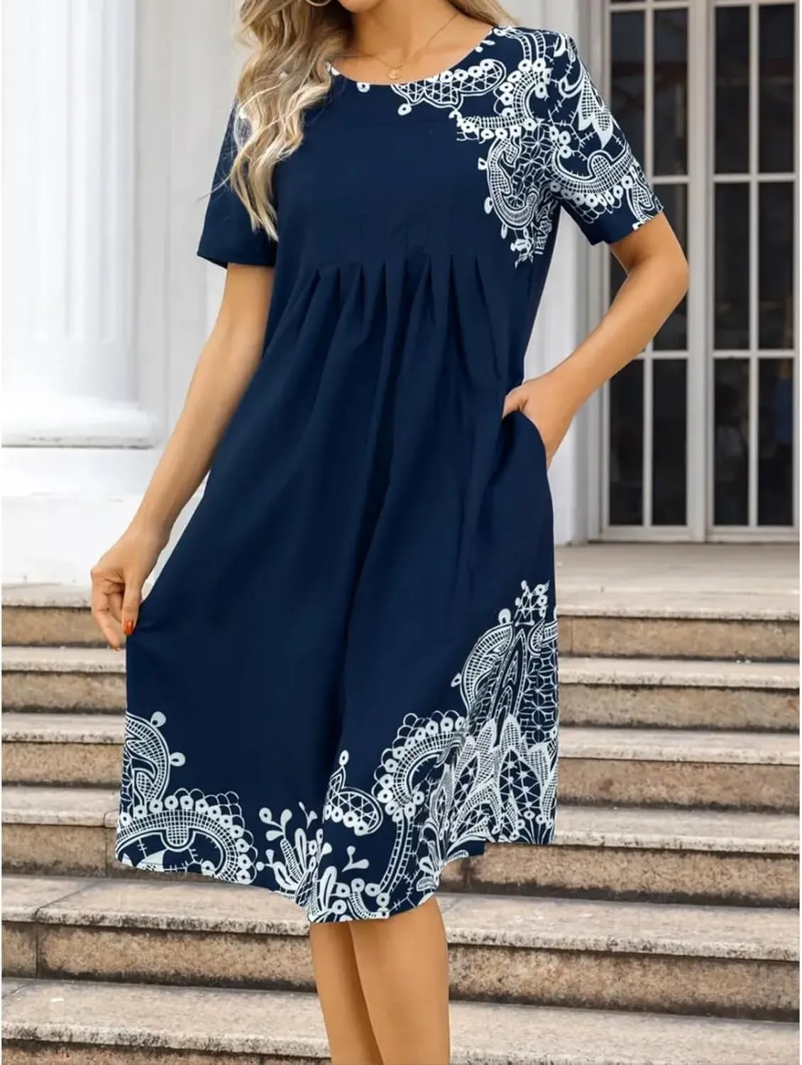 LOAIHA Womens Cotton Heart Tiered High Waist Long Dress Long Sleeve Asymmetric Ruffle Layered Hem Maxi Dress with Pockets