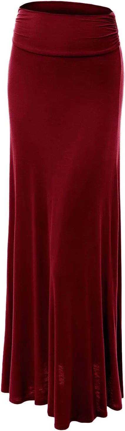 Lock and Love Women's Stylish Comfy Floor Length Flar Long Maxi Skirt