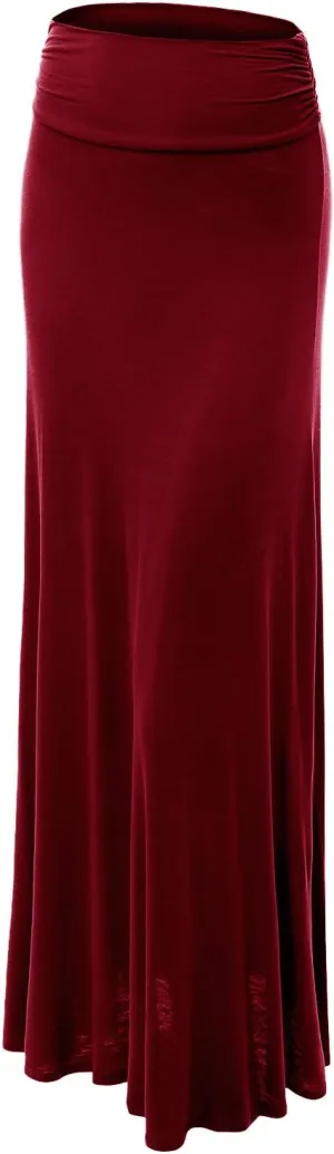 Lock and Love Women's Stylish Comfy Floor Length Flar Long Maxi Skirt