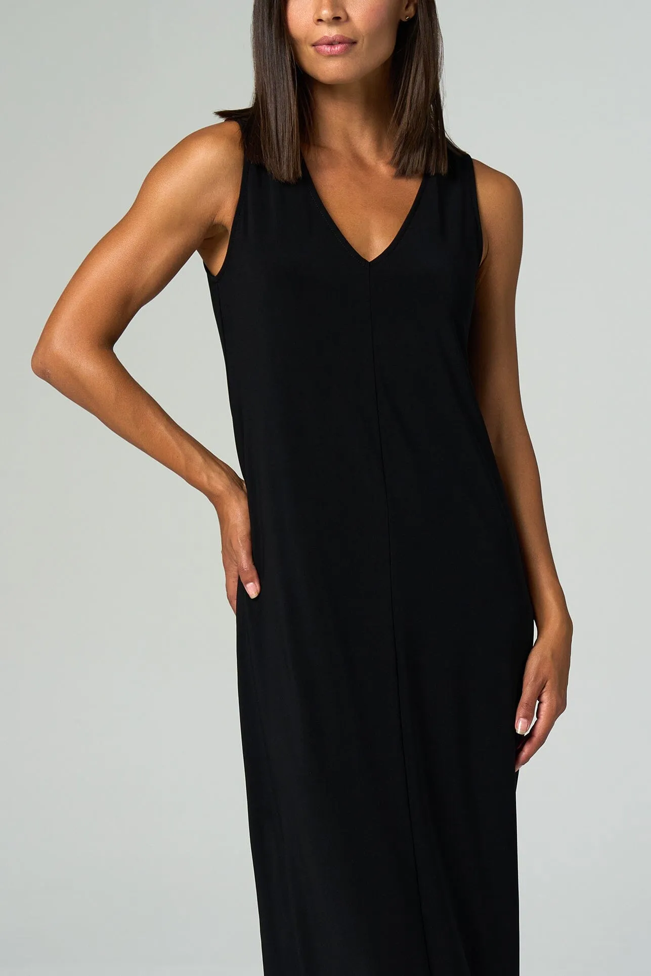Luxe Stretch V-Neck Dress
