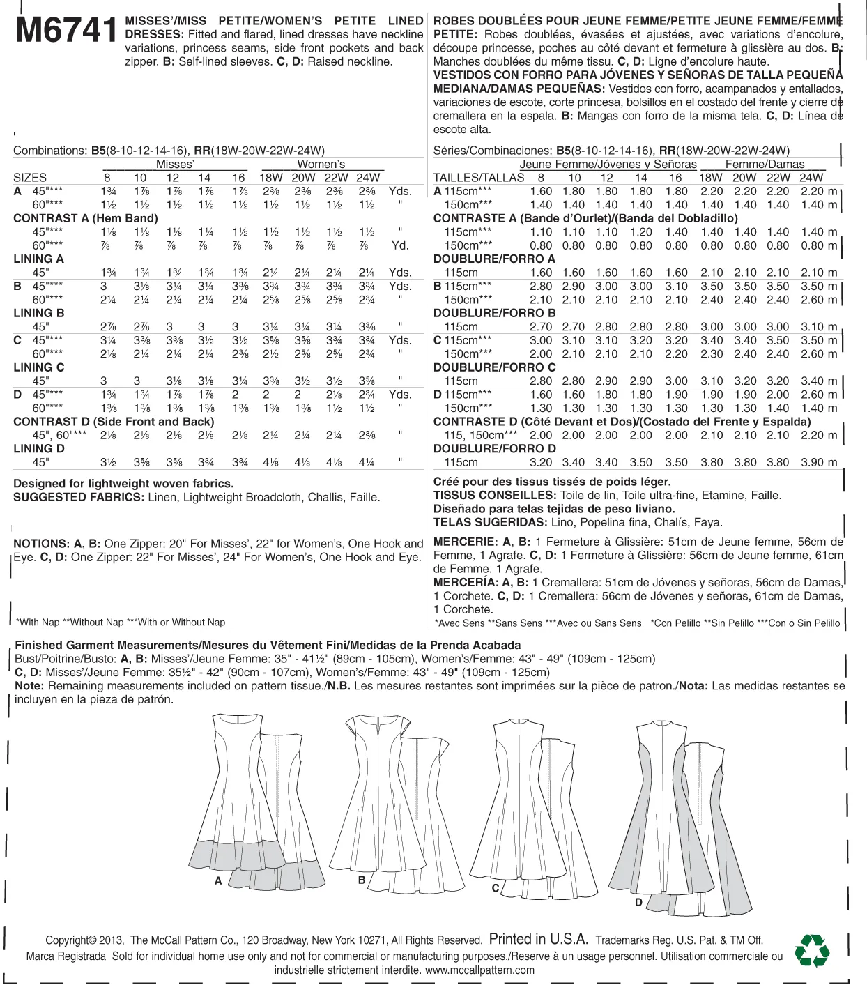 M6741 Dress - Miss/Women