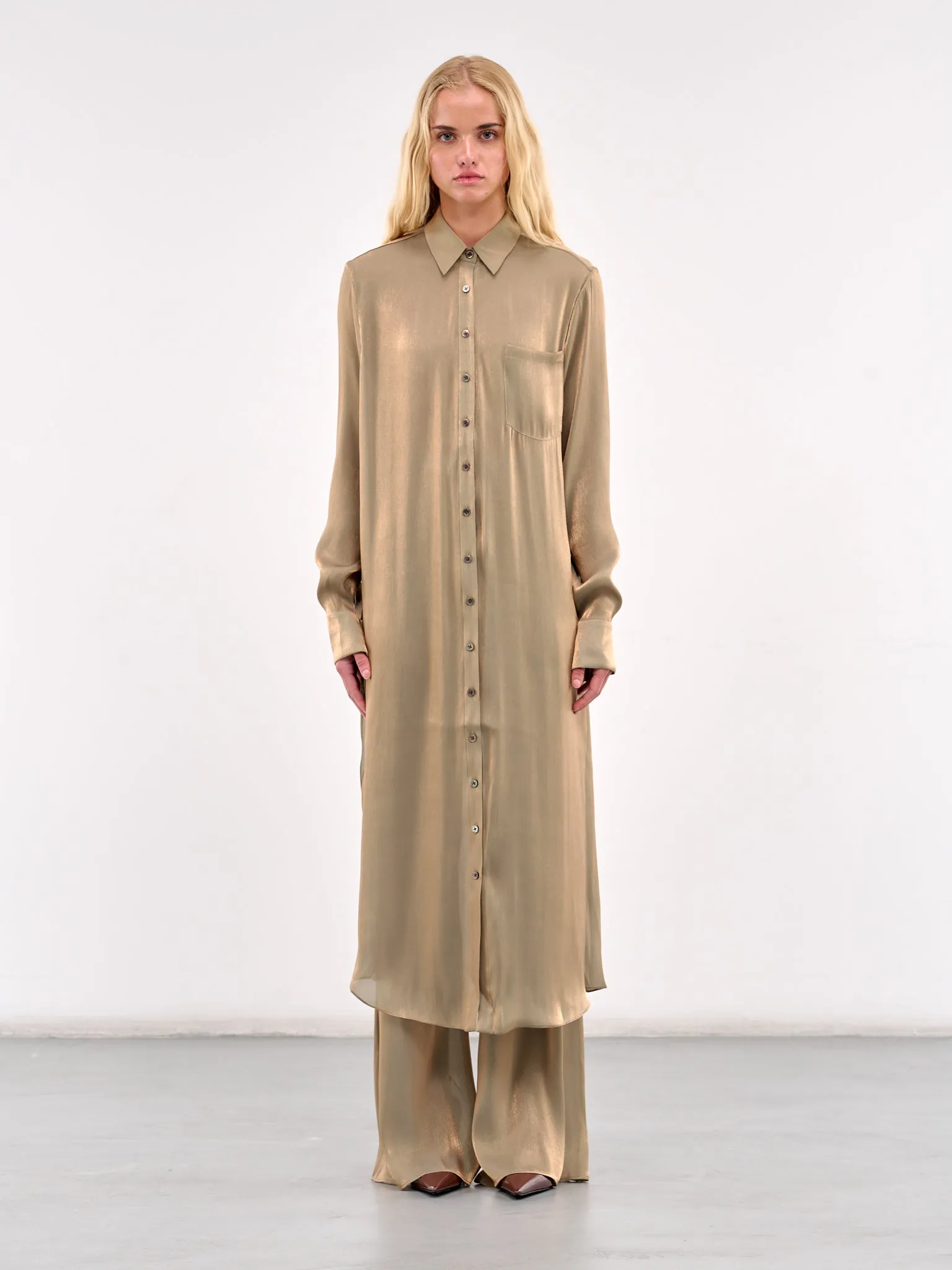 Maxi Shirt Dress (#003138-147-OLIVE-OIL)