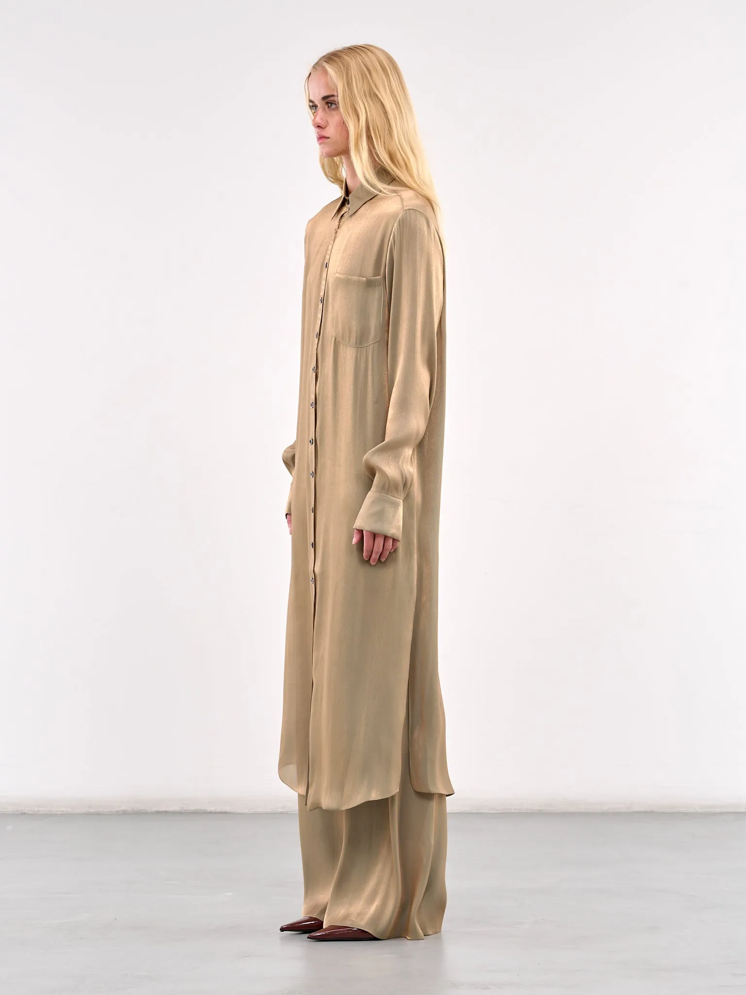 Maxi Shirt Dress (#003138-147-OLIVE-OIL)