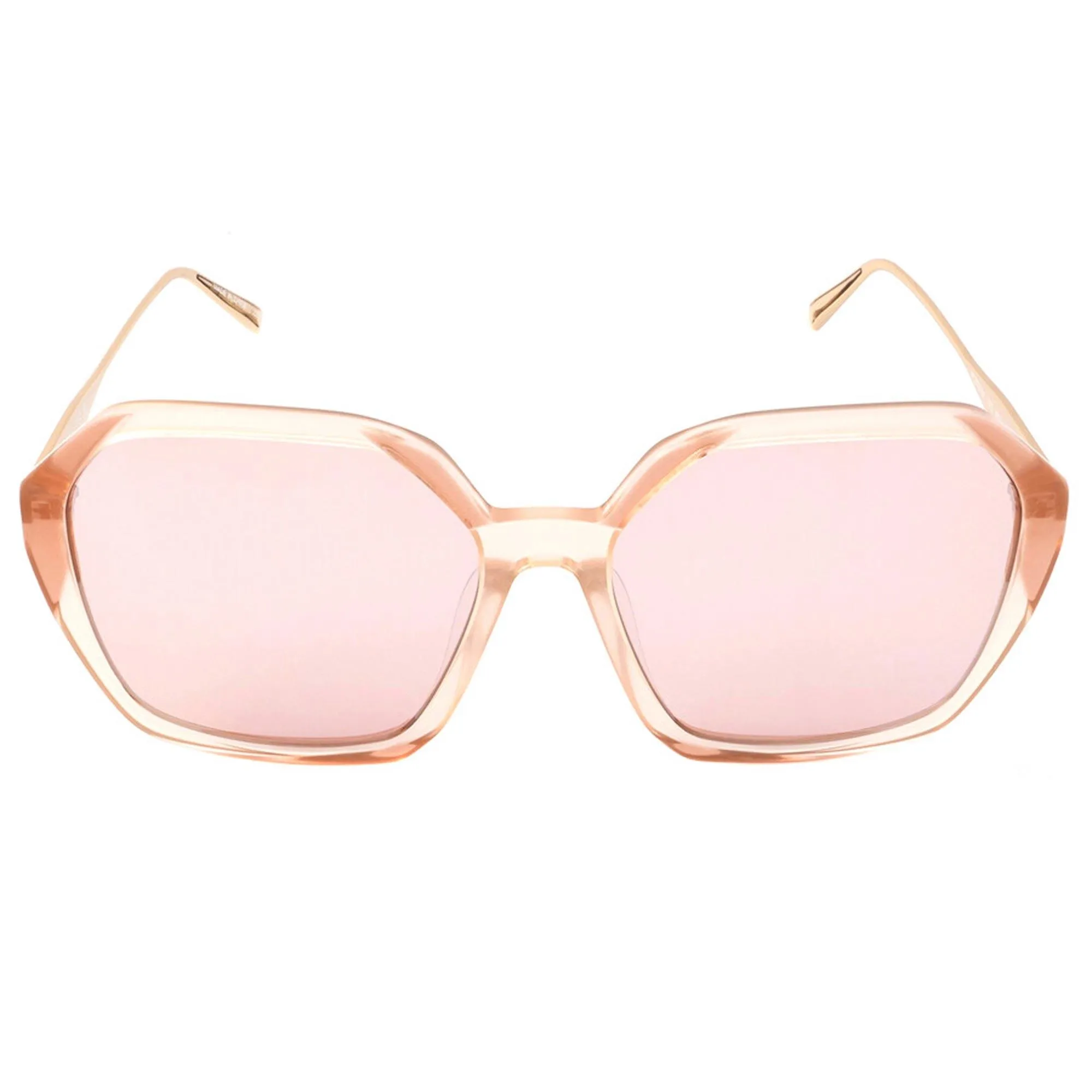 MCM Women's Sunglasses - Translucent Blush Hexagonal Plastic Frame | MCM700SA 670