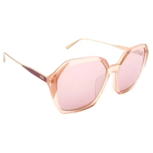 MCM Women's Sunglasses - Translucent Blush Hexagonal Plastic Frame | MCM700SA 670