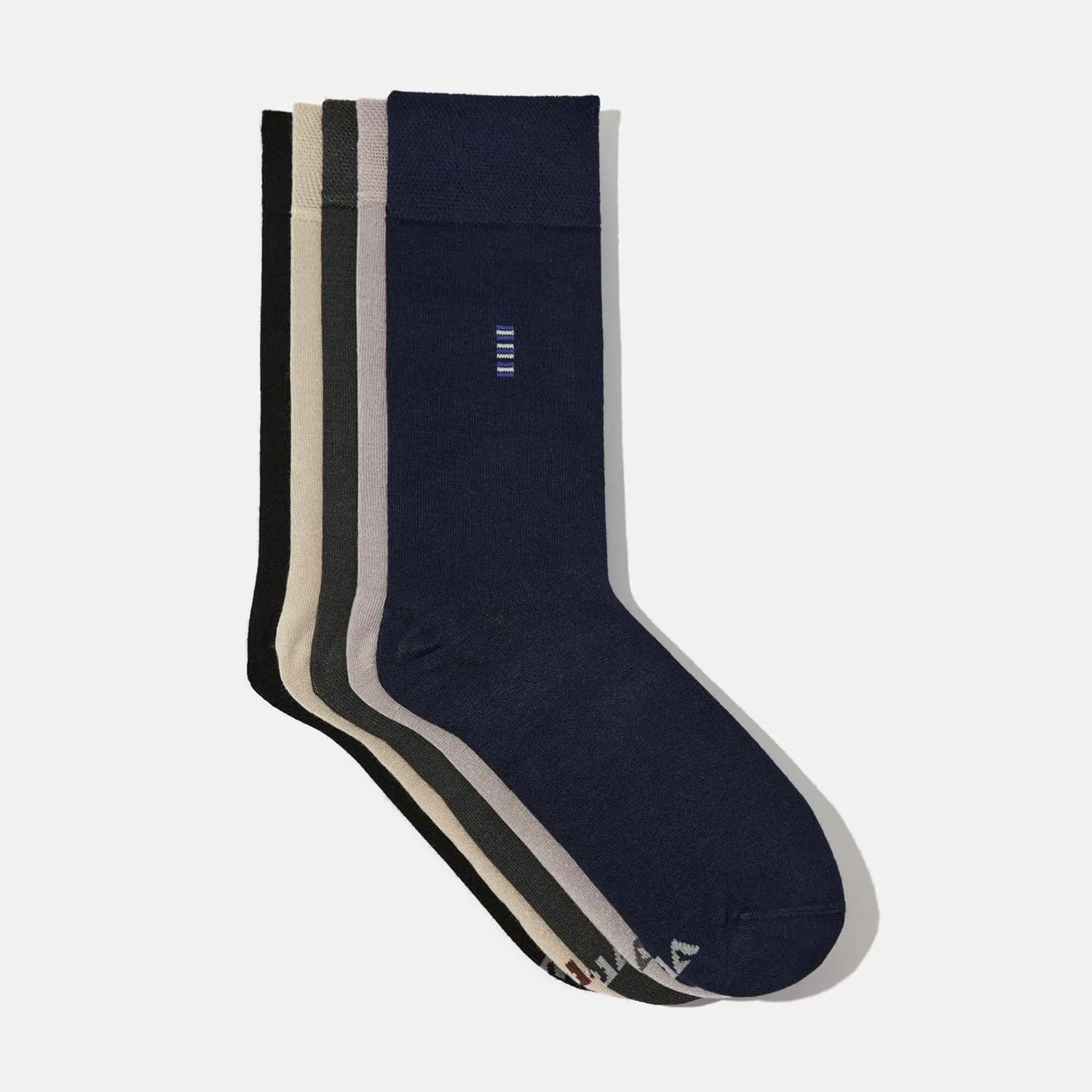 Men's Bamboo Dress Socks • Assorted Plain Pack of 5 Pairs • Mix-1