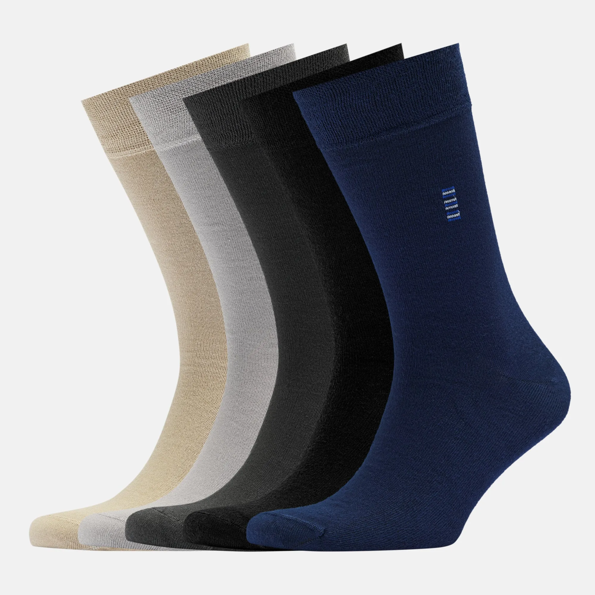 Men's Bamboo Dress Socks • Assorted Plain Pack of 5 Pairs • Mix-1