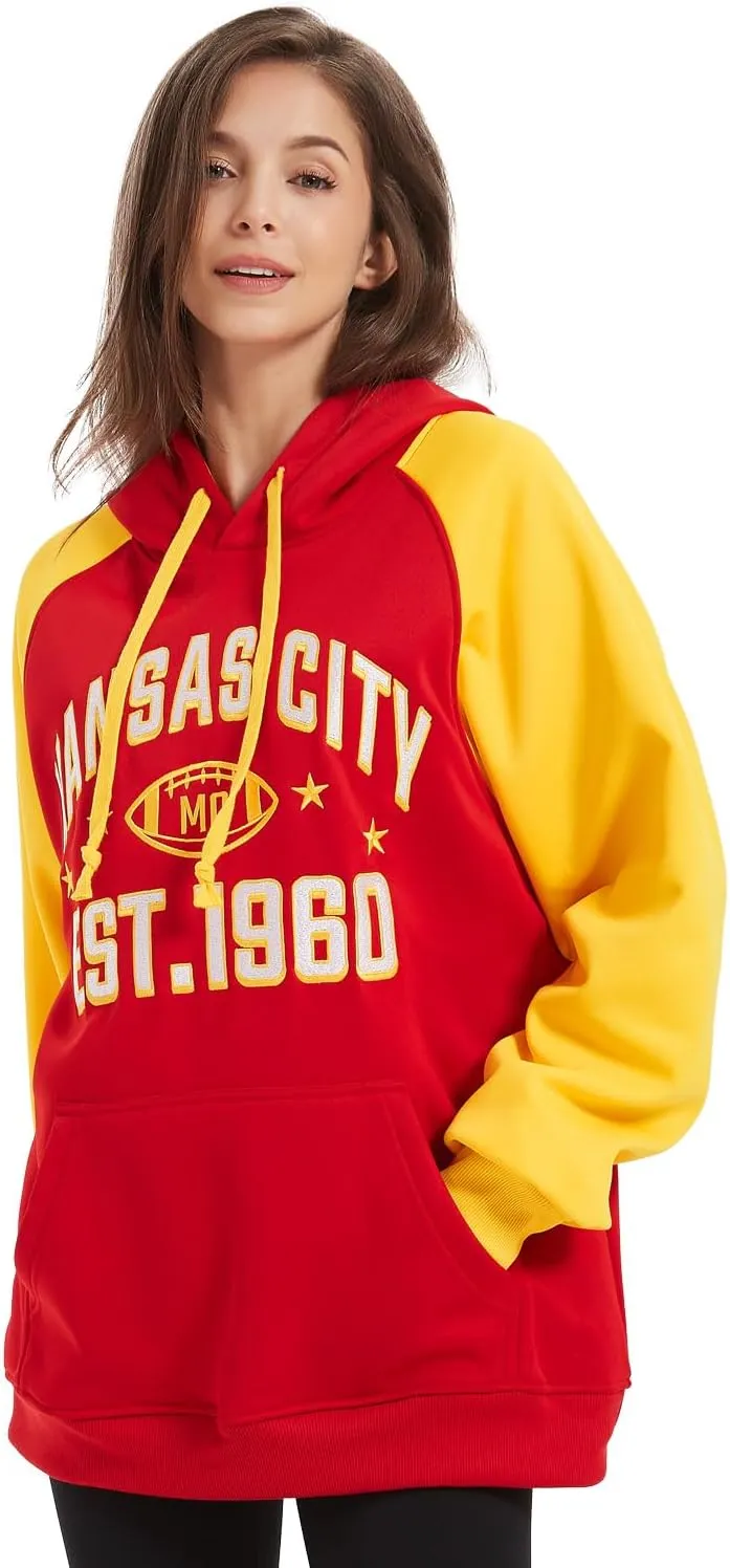 Mens City Football Fully Embroidery Soft Classic Pullover Sweatshirt Hoodie