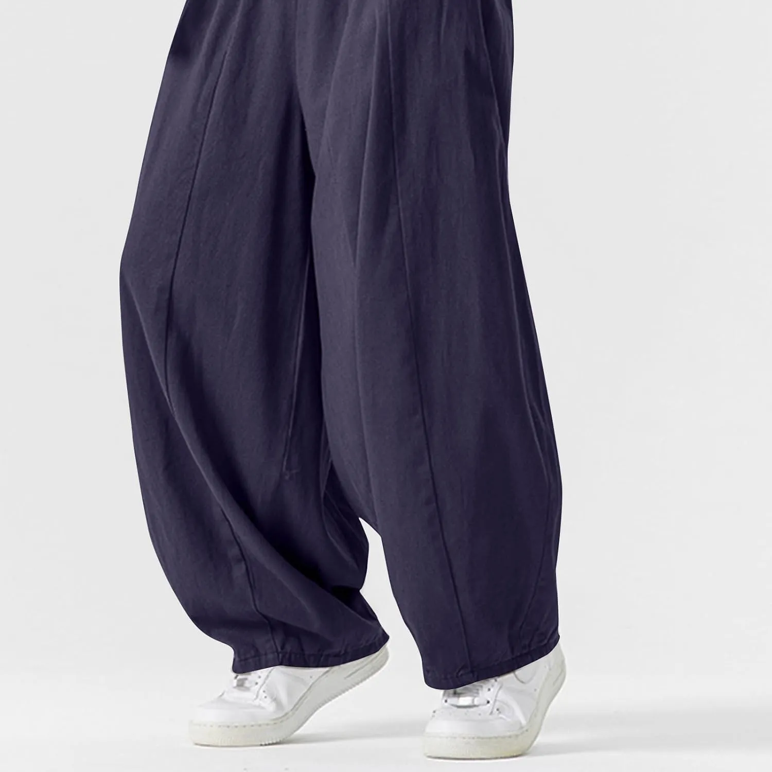 Men's Streetwear Pants Plus Size Fashion Loose Fit Comfy Wide Leg Pant Casual Solid Color Beach Comfy Light Trouser