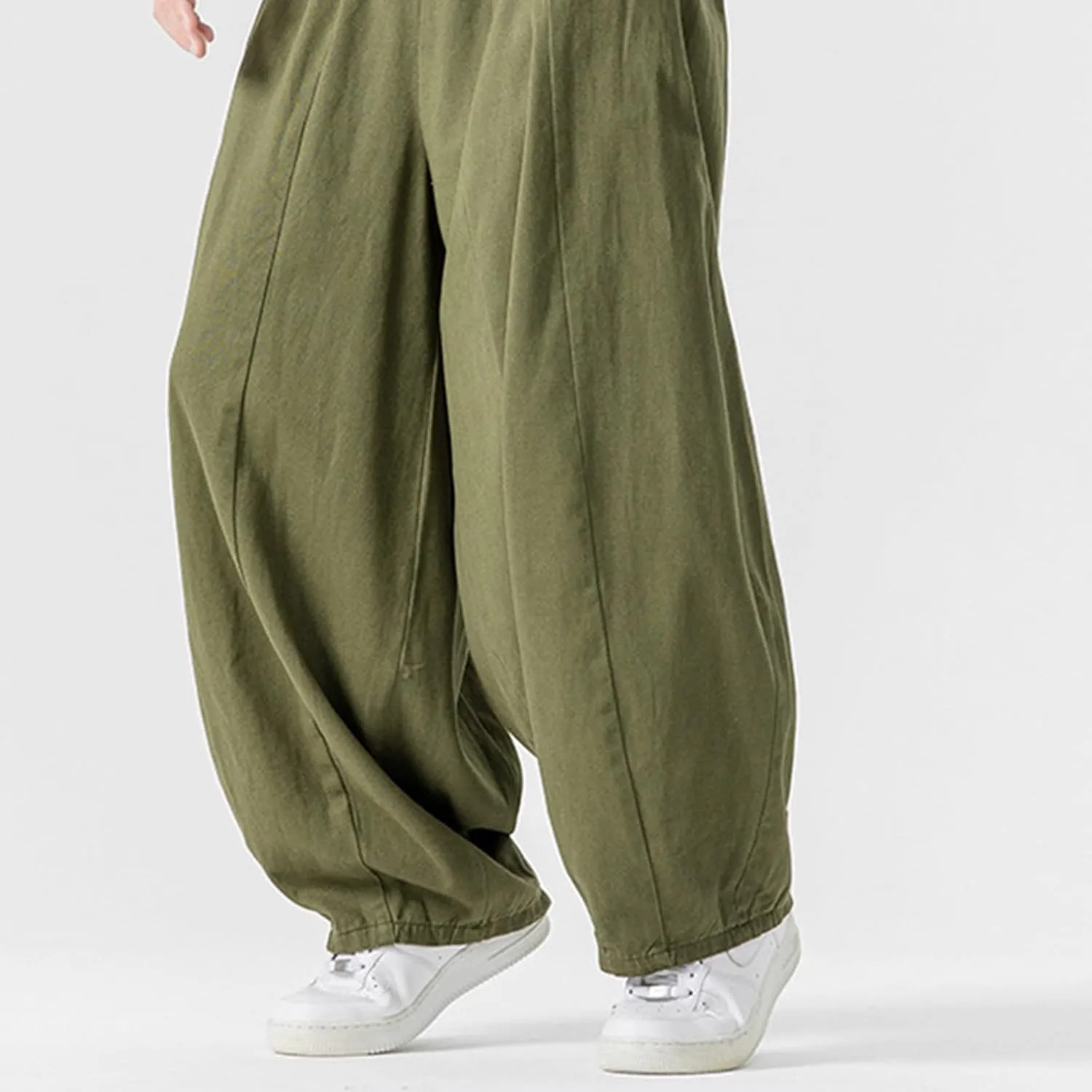 Men's Streetwear Pants Plus Size Fashion Loose Fit Comfy Wide Leg Pant Casual Solid Color Beach Comfy Light Trouser