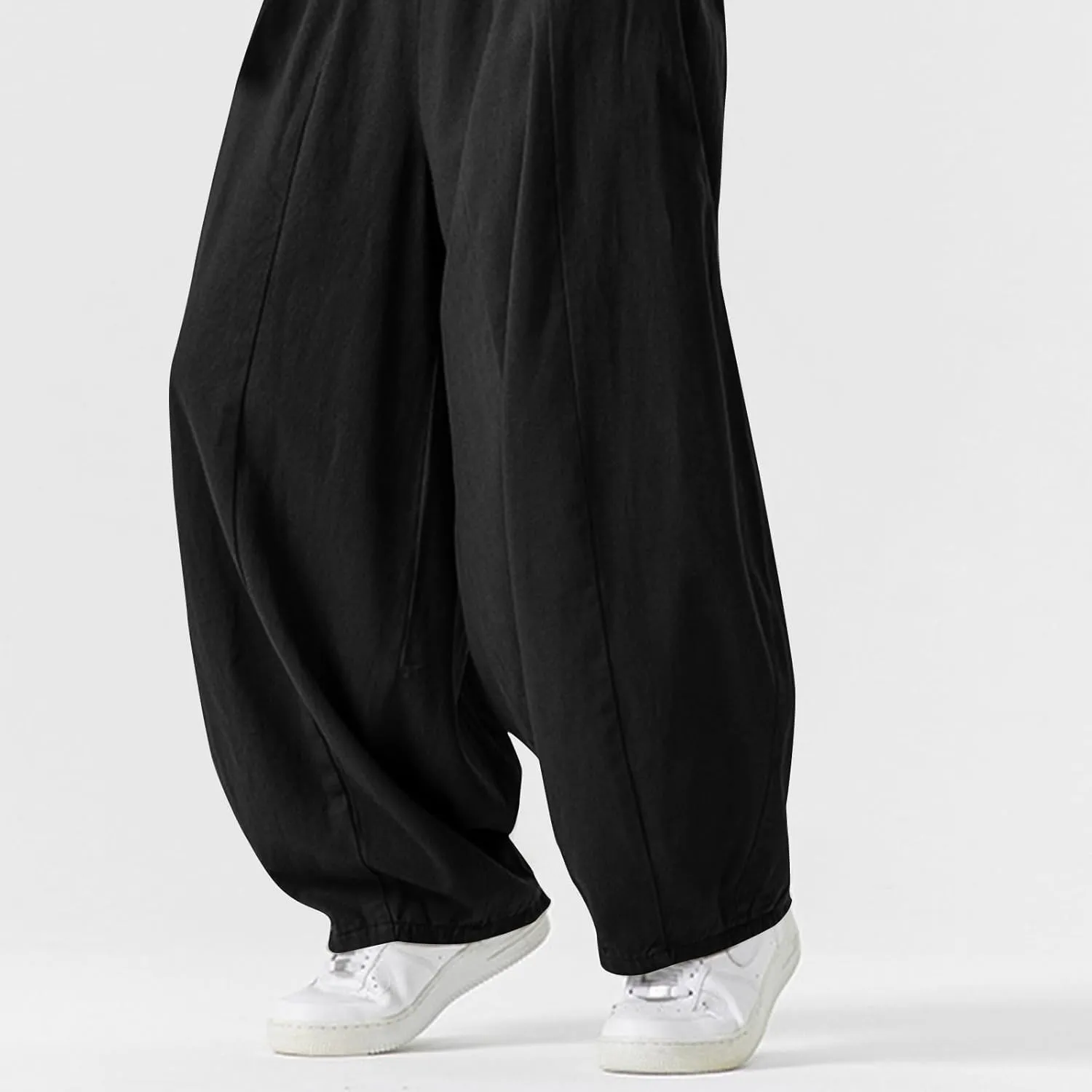 Men's Streetwear Pants Plus Size Fashion Loose Fit Comfy Wide Leg Pant Casual Solid Color Beach Comfy Light Trouser