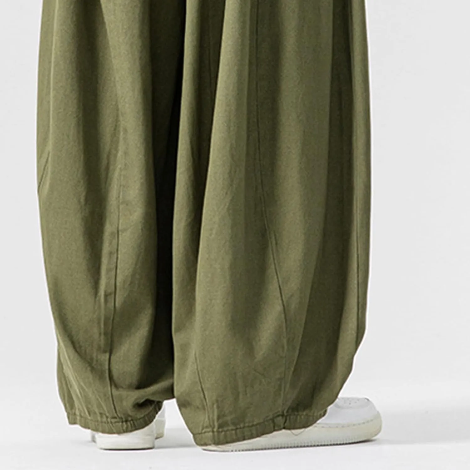 Men's Streetwear Pants Plus Size Fashion Loose Fit Comfy Wide Leg Pant Casual Solid Color Beach Comfy Light Trouser