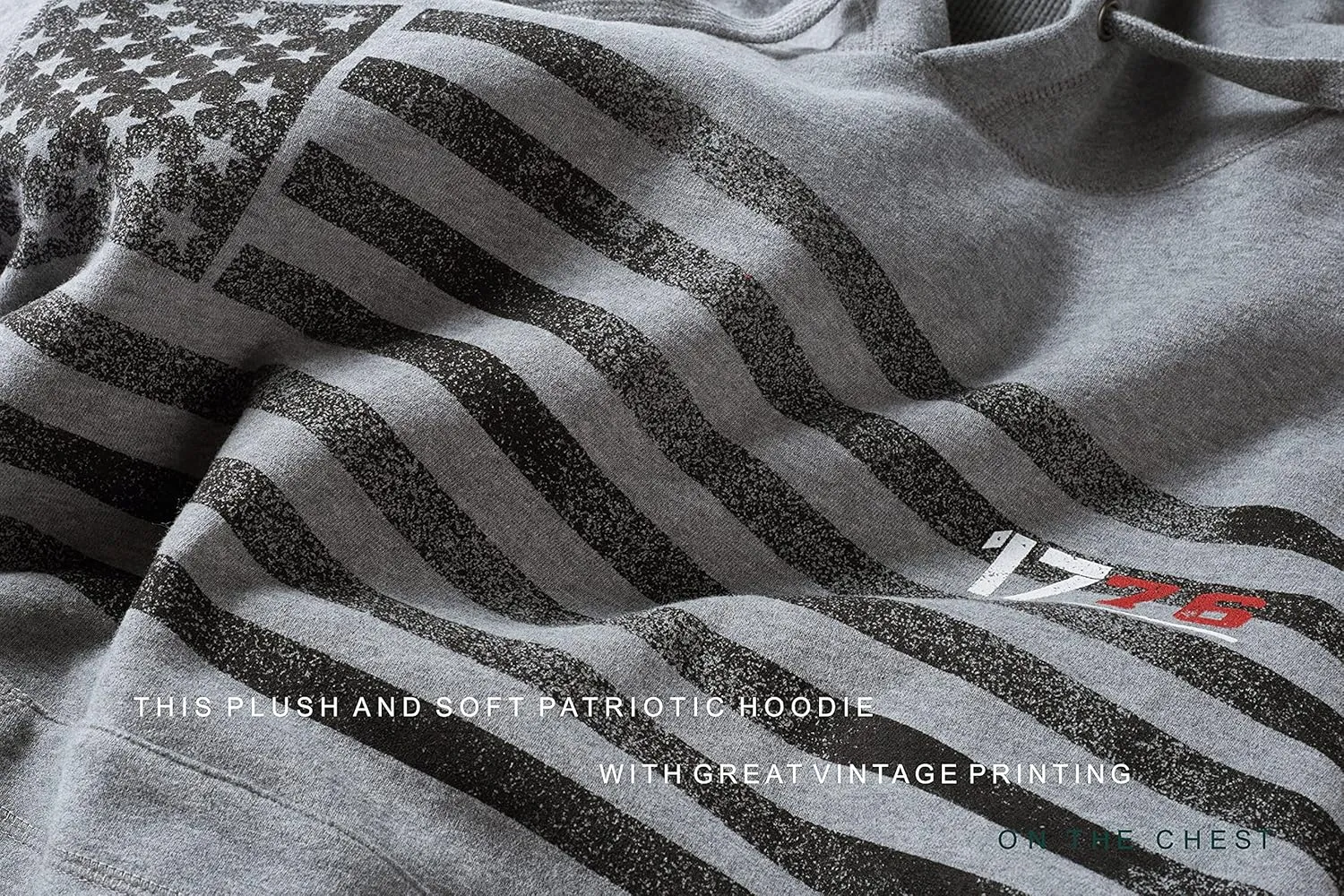 Men's USA Flag Patriotic Hoodie Ultra Soft Heavyweight Sweatshirt