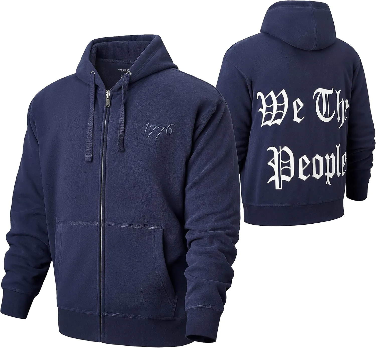 Men's USA Patriotic Zipper Hoodie Ultra Soft Heavyweight Sweatshirt