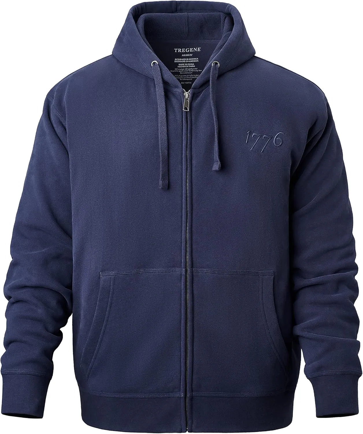 Men's USA Patriotic Zipper Hoodie Ultra Soft Heavyweight Sweatshirt